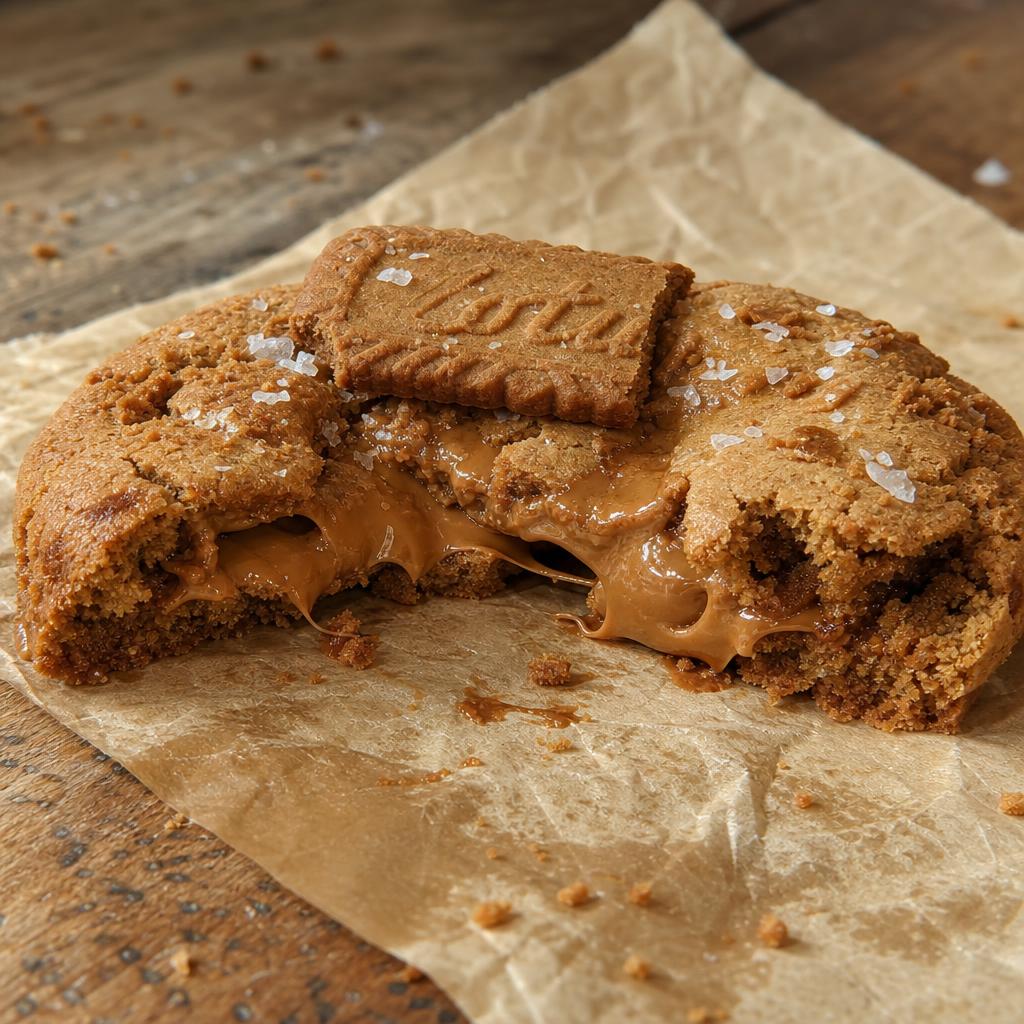 Six Biscoff Butter cookies in a kraft box