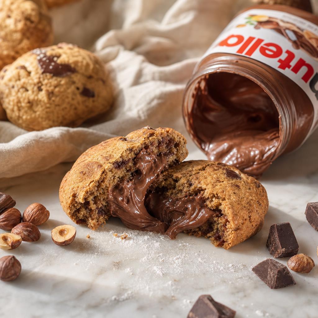 Six Midnight Nutella cookies in a kraft box